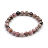 Rhodonite 8 mm Round Bead Bracelet