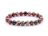 Rhodonite 8 mm Round Bead Bracelet