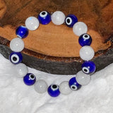 Peace and Protection Bracelet(Moon stone and evil eye bracelet) - vaidikurja