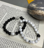 Black tourmaline & Howlite Combo bracelet for protection & Peace - vaidikurja