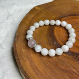 Moon stone bracelet with rose quartz - vaidikurja