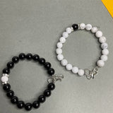 Black tourmaline & Howlite Combo bracelet for protection & Peace