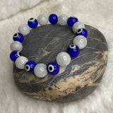 Peace and Protection Bracelet(Moon stone and evil eye bracelet) - vaidikurja